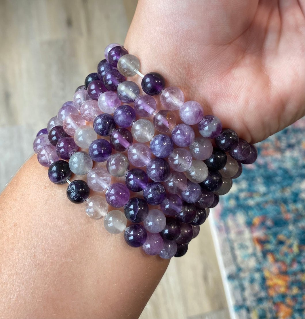 1 Purple Fluorite Bracelet 8mm