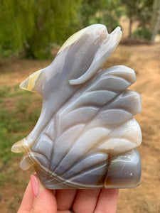 Agate with Carnelian Dolphin