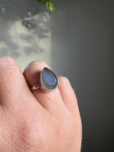 Labradorite Ring in Sterling Size 7.5