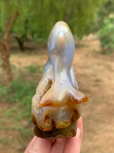 Agate with Carnelian Dolphin