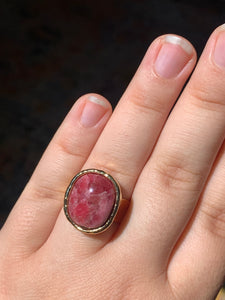 Rhodochrosite Adjustable Ring Size 7+