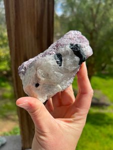 Lepidolite Quartz Green Tourmaline Cluster