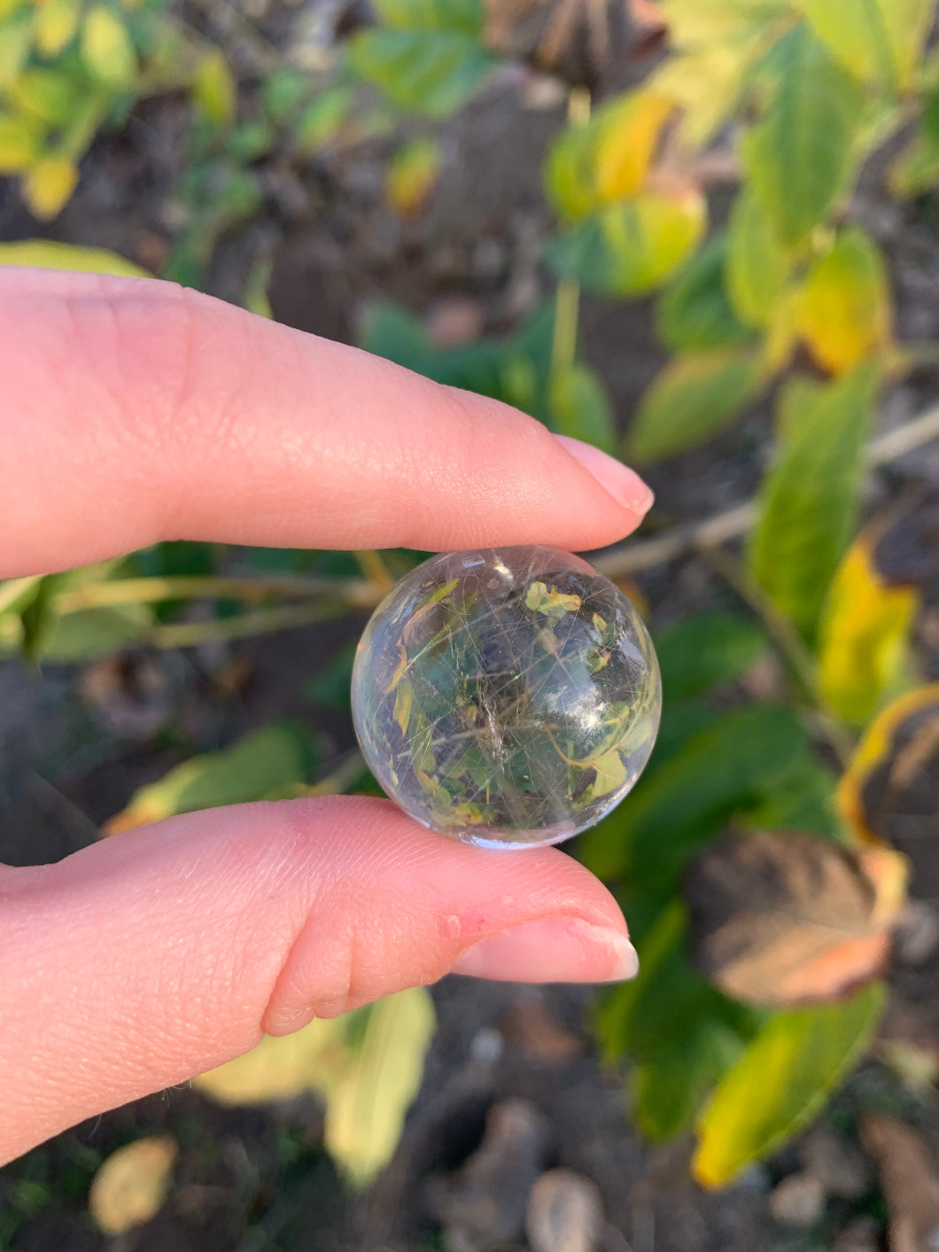 Golden Rutile In Quartz Sphere with stand*