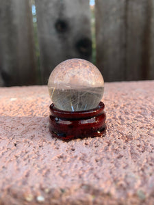 Golden Rutile In Quartz Sphere with stand*