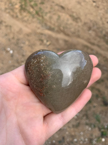 Red and Gold Rutile in Quartz Heart