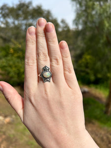 Ethiopian Opal Moon And Star Ring Size 7