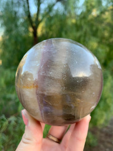 Yellow Purple Fluorite Sphere