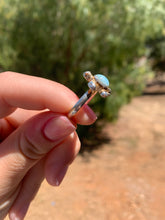 Load image into Gallery viewer, Larimar Turtle Sterling Silver Ring Size-8!