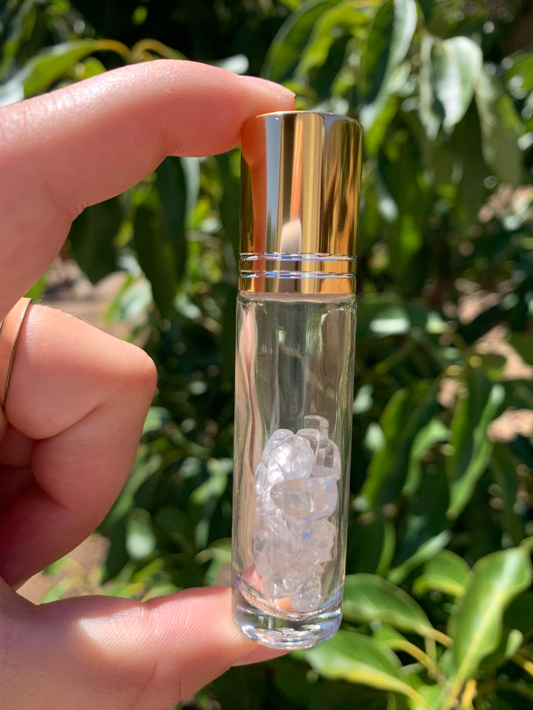 Quartz Chip Essential Oil Roll On Bottle*