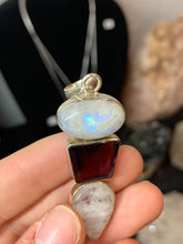 Load image into Gallery viewer, Rainbow Moonstone and Amethyst and Pendant*