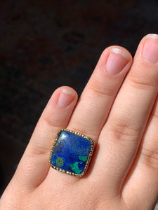 Azurite Malachite Adjustable Ring Size 7+*!