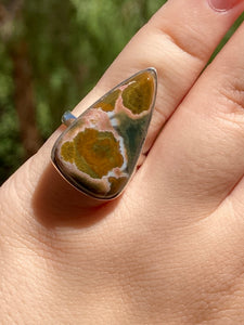 Ocean Jasper Triangle Ring Size 6.5*!