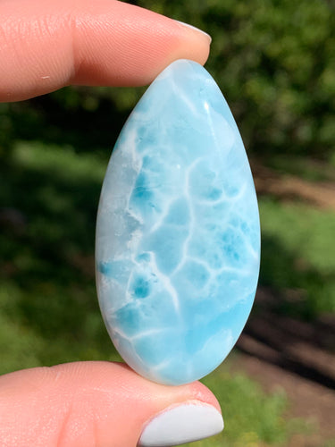 Larimar Elongated Teardrop Cabochon*