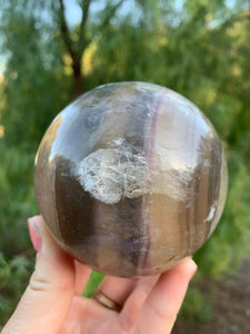 Yellow Purple Fluorite Sphere