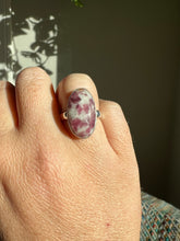 Load image into Gallery viewer, Pink Tourmaline and Quartz Sterling Ring Size 6