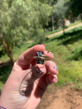 Load image into Gallery viewer, Black Tourmaline Gold Adjustable Ring From Size 8