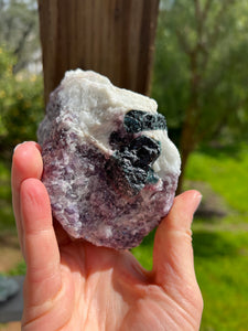 Lepidolite Quartz Green Tourmaline Cluster