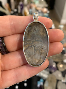 Crazy Lace Agate Pendant Silver Sterling*