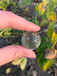 Golden Rutile In Quartz Sphere with stand*