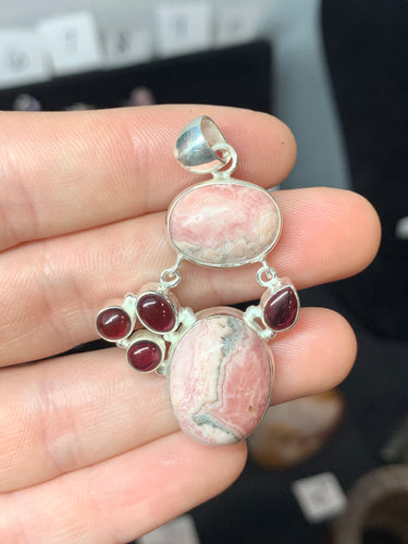 Rhodochrosite and Garnet Pendant*