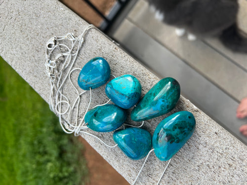 Chrysocolla Drilled Pendants