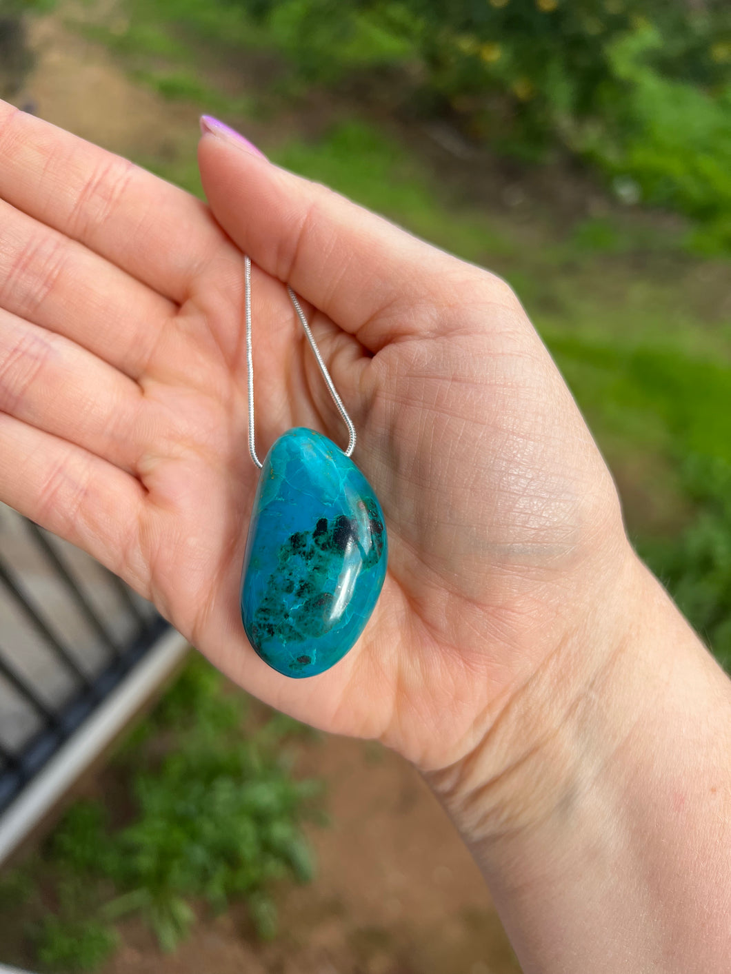 Chrysocolla Drilled Pendants