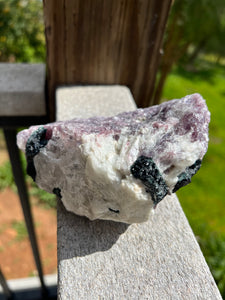 Lepidolite Quartz Green Tourmaline Cluster