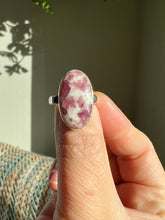 Load image into Gallery viewer, Pink Tourmaline and Quartz Sterling Ring Size 6