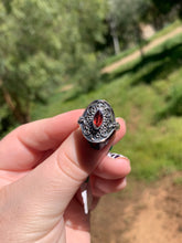 Load image into Gallery viewer, Garnet Sterling Silver Ring Size 8