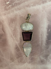 Load image into Gallery viewer, Rainbow Moonstone and Amethyst and Pendant*