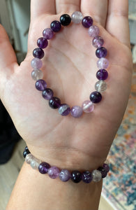 1 Purple Fluorite Bracelet 8mm