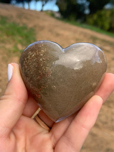 Red and Gold Rutile in Quartz Heart