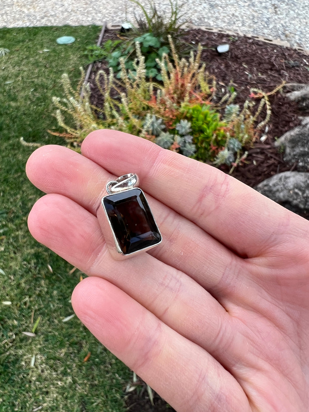 Smokey Quartz Sterling Silver Pendant